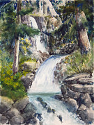 Mountain Waterfall Painting by Anthony Coulson