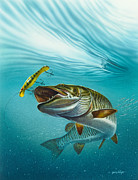 Muskie Troll Painting by JQ Licensing