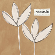 Namaste White Flowers Painting by Linda Woods