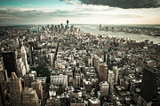 New York from above - vintage Photograph by Hannes Cmarits