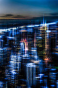 New York - the night awakes - blue I Photograph by Hannes Cmarits
