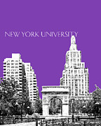 New York University - Washington Square Park - Purple Digital Art by DB Artist