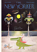 New Yorker January 16th, 1965 Painting by Saul Steinberg