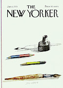 New Yorker January 6th, 1975 Painting by Saul Steinberg