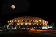 night and moon WVU basketball arena Photograph by Dan Friend night and moon WVU basketball arena Photograph by Dan Friend