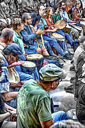 Nitty Gritty Drum Circle Mixed Media by John Haldane