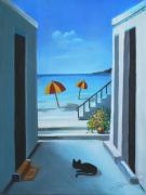 Noon at the Beach Painting by Artificium -