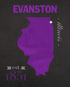 Northwestern University Wildcats Evanston Illinois College Town State Map Poster Series No 080 Mixed Media by Design Turnpike
