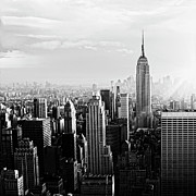 Nyc Skyline.black And White Photograph by Lisa-blue