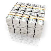 One million dollars on a white background  Photograph by Alxpin