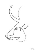 oneline Bull Digital Art by Quibe Sarl