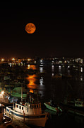 Orange hunter's moon Photograph by Jeff Folger