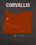 Oregon State University Beavers Corvallis College Town State Map Poster Series No 087 Mixed Media by Design Turnpike