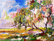 Overlooking the Marsh on Jekyll Island Georgia Painting by Ginette Callaway