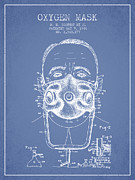 Oxygen Mask Patent from 1944 - Two - Light Blue Digital Art by Aged Pixel