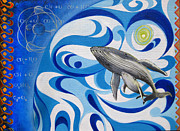 Painting print Cosmic Whale Digital Art by Sassan Filsoof