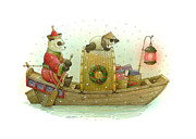 Pandabears Christmas Painting by Kestutis Kasparavicius