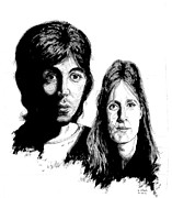 Paul and Linda Drawing by Kenneth Stock