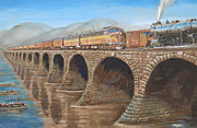Pennsylvania Railroad on the Rockville Bridge Painting by Christopher Jenkins