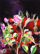 Pink Rose Bloom Painting by Irina Sztukowski