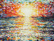 Pinks at Sunset Painting by Pete Caswell