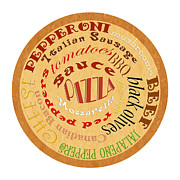 Pizza Typography 2 Digital Art by Andee Design