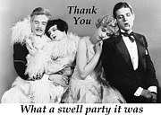 Pooped Out Party Goers Greeting Card Photograph by Everett
