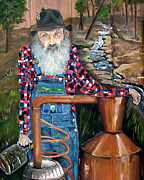 Popcorn Sutton - Bootlegger - Still Painting by Jan Dappen Popcorn Sutton - Bootlegger - Still Painting by Jan Dappen
