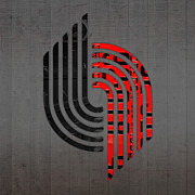 Portland Trailblazers Basketball Team Retro Logo Vintage Recycled Oregon License Plate Art Mixed Media by Design Turnpike