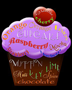 Purple Cupcake Typography Digital Art by Andee Design