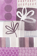 Purple Patchwork- contemporary art Mixed Media by Linda Woods