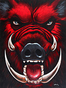 Raging Hog Painting by Glenn Pollard