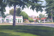 Rancho Santa Fe Center Painting by Mary Helmreich