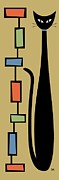 Rectangle Cat Digital Art by Donna Mibus