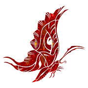Red Butterfly Fantasy Designs Abstract Holiday Art by Omaste Wit Digital Art by Omaste Witkowski