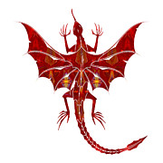 Red Dragon Fantasy Designs Abstract Holiday Art by Omaste Witkow Digital Art by Omaste Witkowski