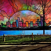 Red Sky At Night #alteredart Photograph by Robin Mead