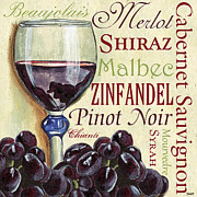 Red Wine Text Painting by Debbie DeWitt
