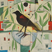 Red Wing and Branches Painting by Tim Nyberg