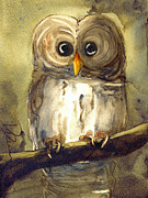 Redbird Cottage Owl Painting by Dawn Derman Redbird Cottage Owl Painting by Dawn Derman