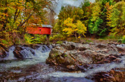 River runs under Slaughter House covered bridge Photograph by Jeff Folger