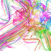 Ribbons And Curls White - Abstract - Fractal Digital Art by Andee Design