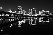 Richmond Night Skyline BW Photograph by Stacy Abbott