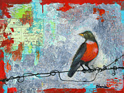 Robin and a Love Letter  Painting by Blenda Studio