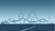 Rollercoaster Silhouette Drawing by Wetcake