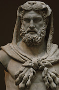 Roman Art. Marble Statue Of A Bearded Hercules Covered With Lions Skin. Early Imperial, Flavian Photograph by Bridgeman Images