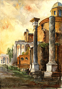 Roman forum Painting by Juan  Bosco