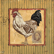 Rooster and Stripes Painting by Debbie DeWitt