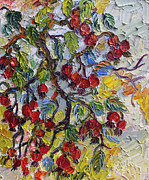 Rosehips Modern Impressionist Oil Painting Painting by Ginette Callaway
