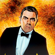 Rowan Atkinson alias Johnny English Painting by Paul Meijering